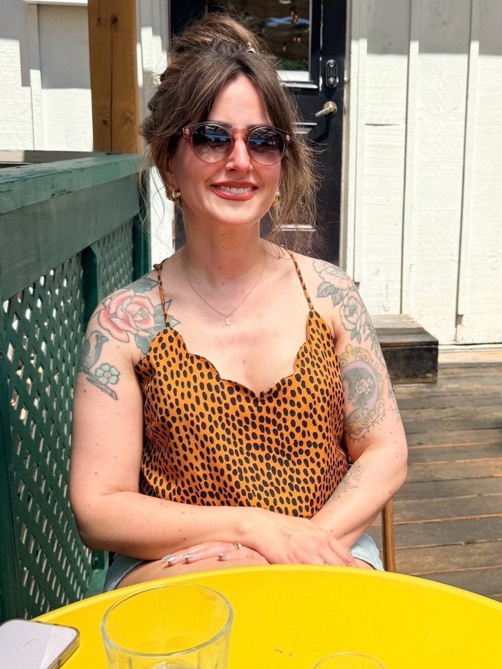 Mustard & Black Scalloped Cami